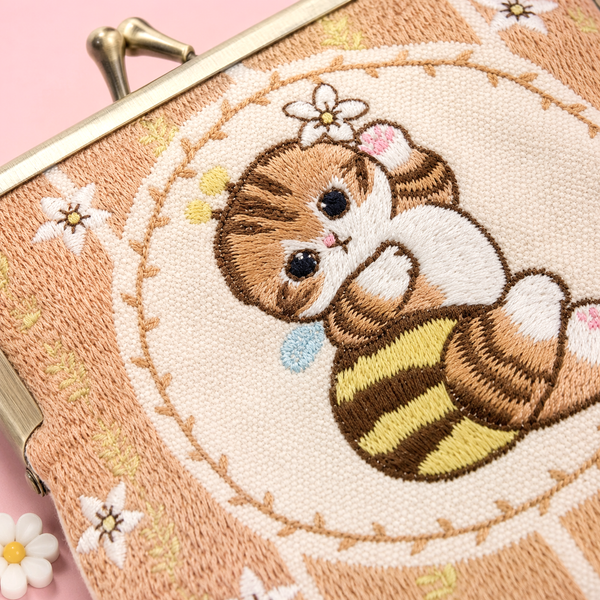 Mofusand Kiss-Lock Purse - Beige