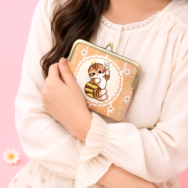 Mofusand Kiss-Lock Purse - Beige