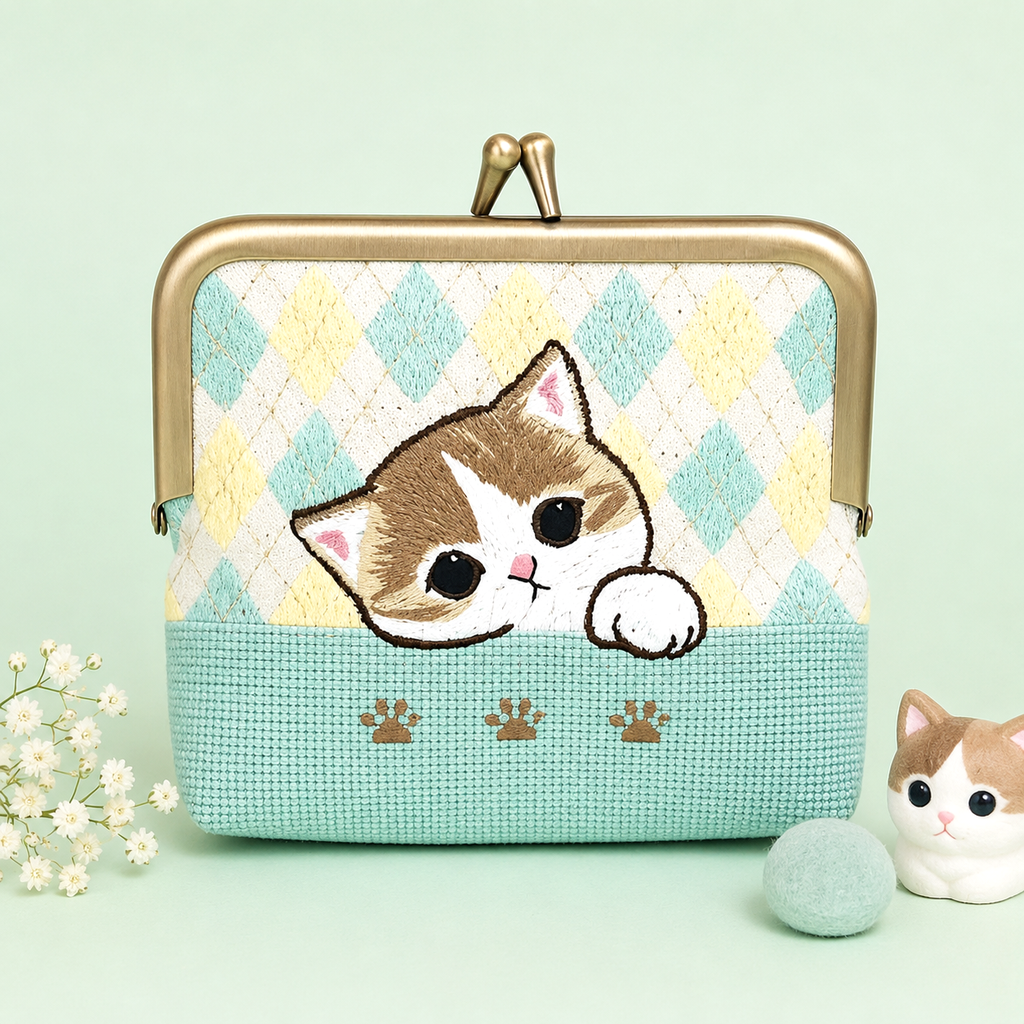 Mofusand Kiss-Lock Purse - Mint