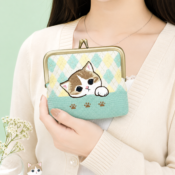 Mofusand Kiss-Lock Purse - Mint