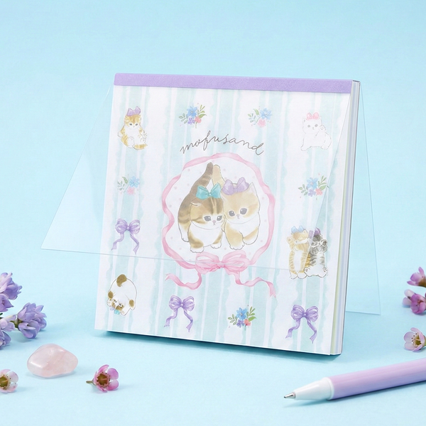 Mofusand Kitty Ribbon Memo Pad - Limited Spring Edition