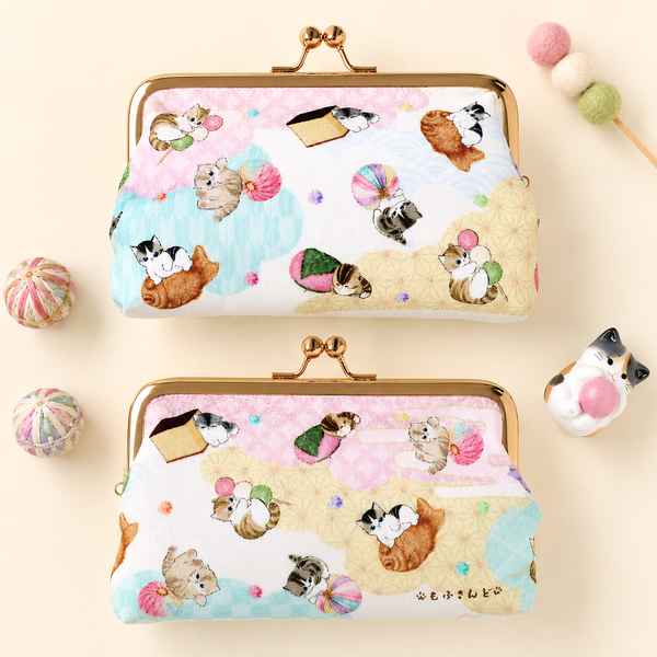 Mofusand Large Kiss-Lock Purse - Cats & Japanese Sweet Treats - Limited Edition