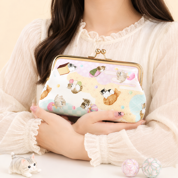 Mofusand Large Kiss-Lock Purse - Cats & Japanese Sweet Treats - Limited Edition