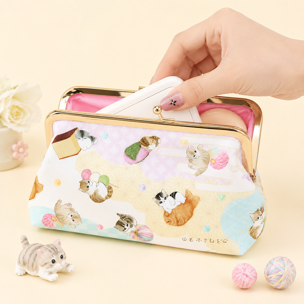 Mofusand Large Kiss-Lock Purse - Cats & Japanese Sweet Treats - Limited Edition