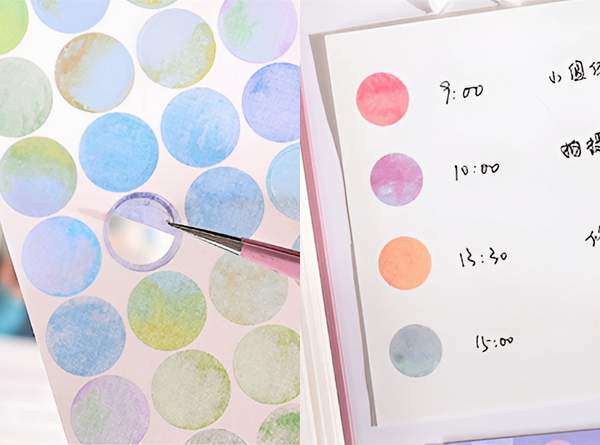 Monet Watercolor Dots - 6 Sheets of Stickers
