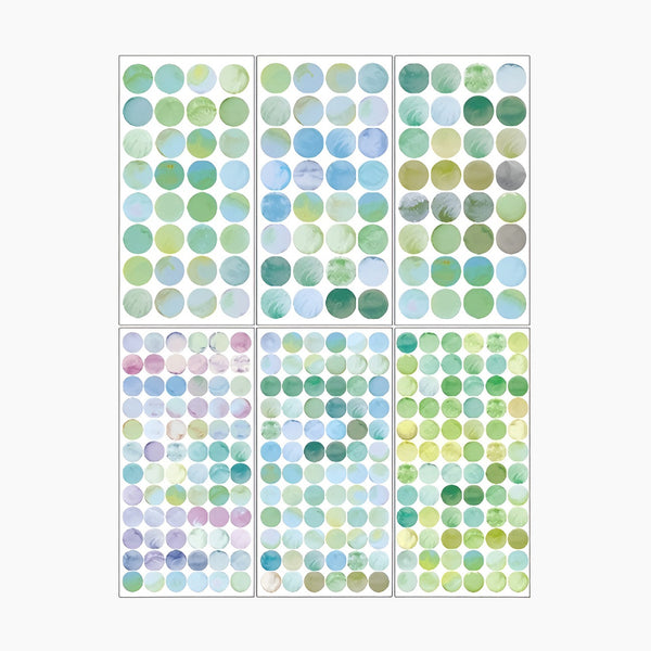 Monet Watercolor Dots - 6 Sheets of Stickers