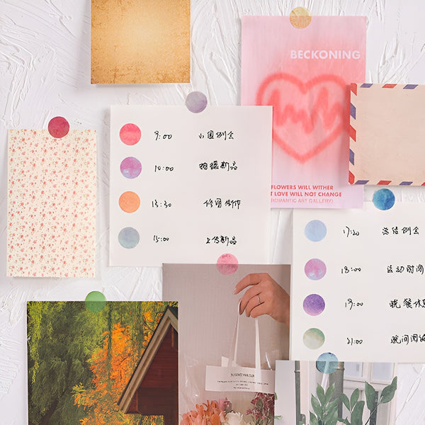 Monet Watercolor Dots - 6 Sheets of Stickers