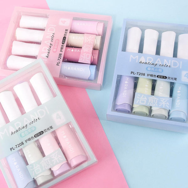 Morandi Pastel Breeze Highlighters - Set of 4 - 3 Types
