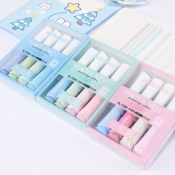 Morandi Pastel Breeze Highlighters - Set of 4 - 3 Types