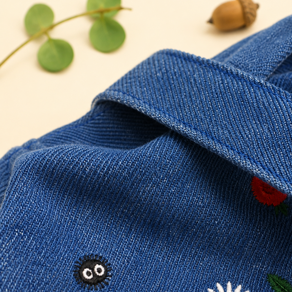 My Neighbor Totoro Embroidered Tote Bag - Flowers