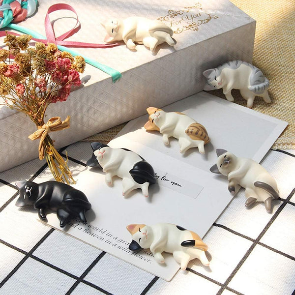 Napping Cat Magnets - Set of 6