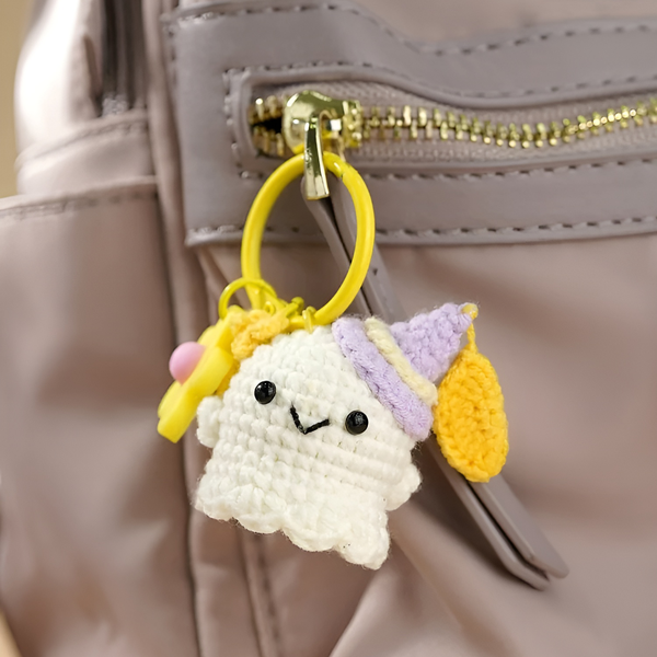 Not-so-Scary Cute Ghost Crochet Keychain