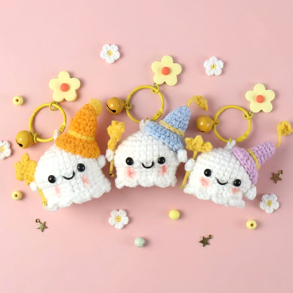 Not-so-Scary Cute Ghost Crochet Keychain