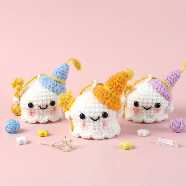 Not-so-Scary Cute Ghost Crochet Keychain