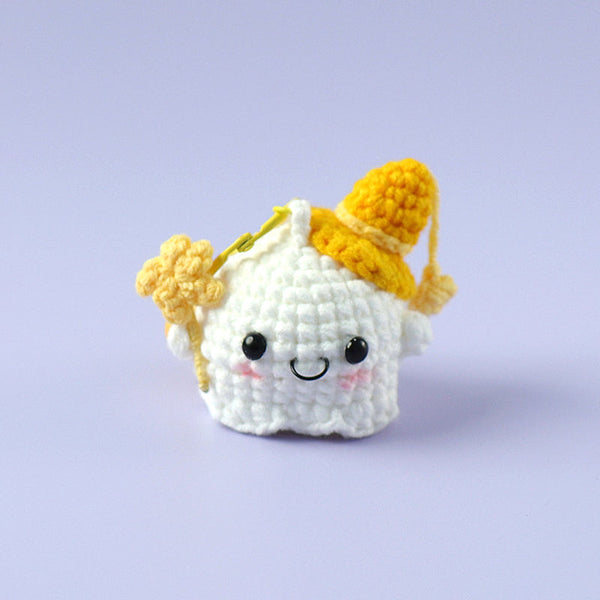Not-so-Scary Cute Ghost Crochet Keychain