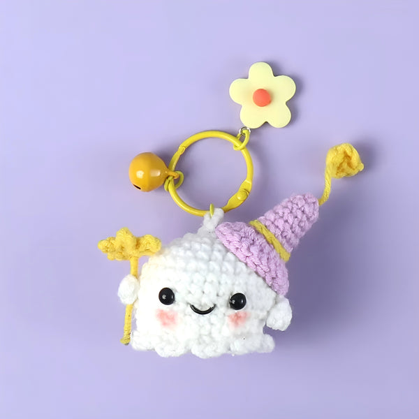 Not-so-Scary Cute Ghost Crochet Keychain