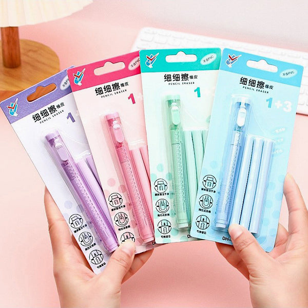 Pastel Pop Pen-Style Click Eraser + 3 Refills