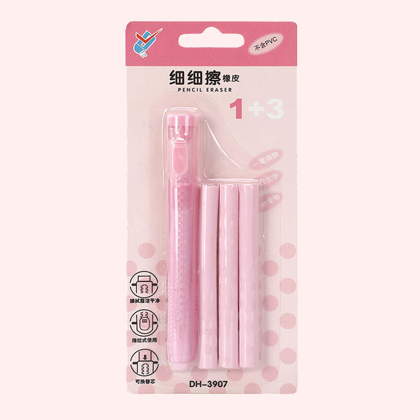 Pastel Pop Pen-Style Click Eraser + 3 Refills