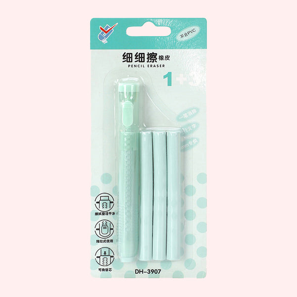 Pastel Pop Pen-Style Click Eraser + 3 Refills