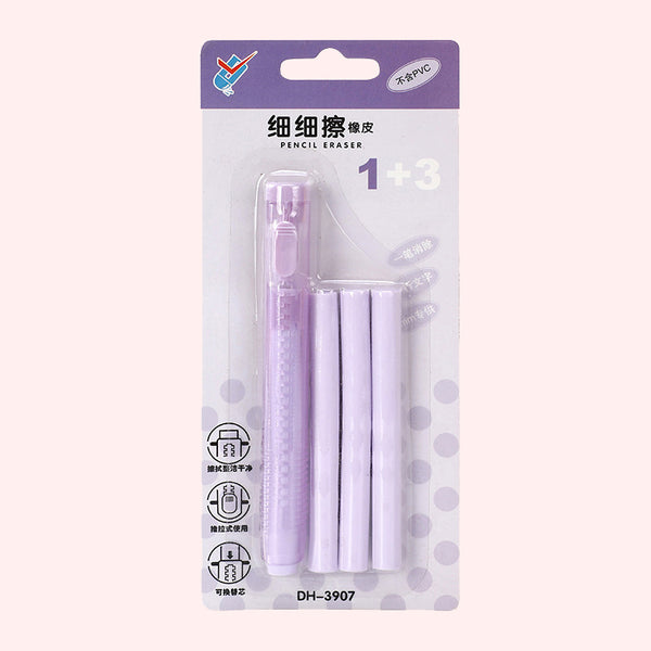 Pastel Pop Pen-Style Click Eraser + 3 Refills