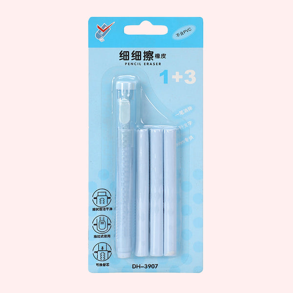 Pastel Pop Pen-Style Click Eraser + 3 Refills