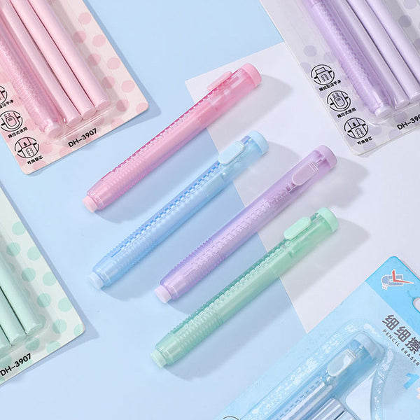 Pastel Pop Pen-Style Click Eraser + 3 Refills