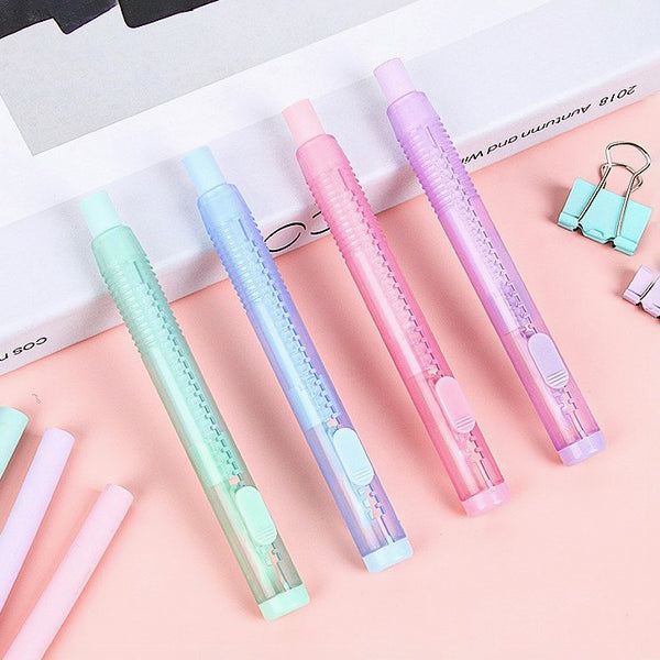 Pastel Pop Pen-Style Click Eraser + 3 Refills