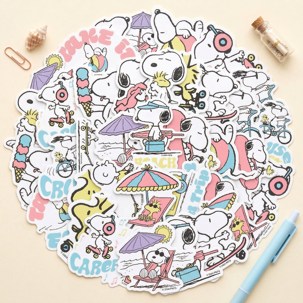 Peanuts Snoopy Beach Vibes Stickers - Limited Summer Edition