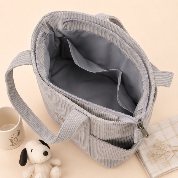 Peanuts Snoopy Corduroy Tote Bag - I Woke Up This Cute (4 Colors)