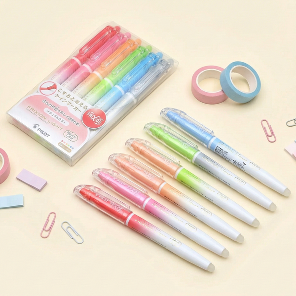 Pilot Frixion Light Natural Color Erasable Highlighters - 6 Color Set - NEW COLORS