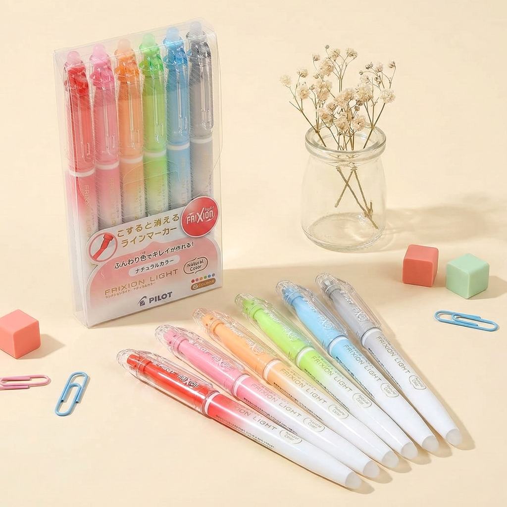 Pilot Frixion Light Natural Color Erasable Highlighters - 6 Color Set - NEW COLORS