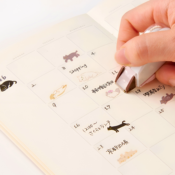 Plus Neko Rush Cat Transfer Tape Roller