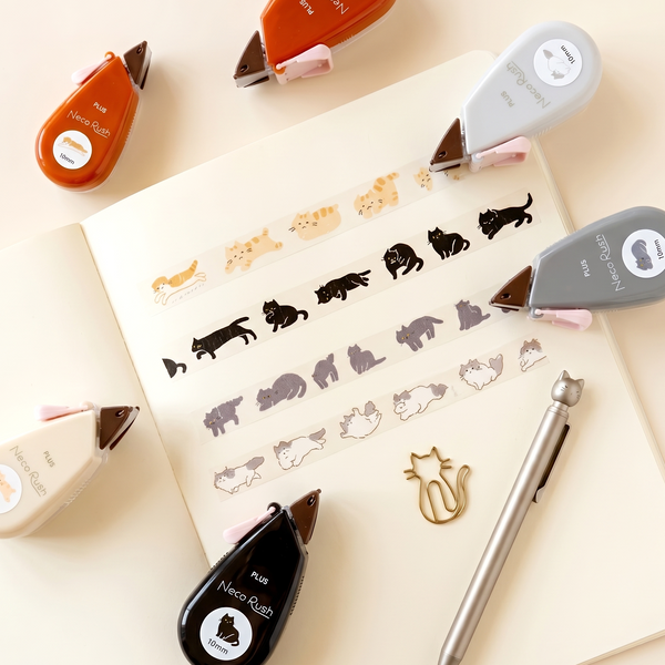 Plus Neko Rush Cat Transfer Tape Roller