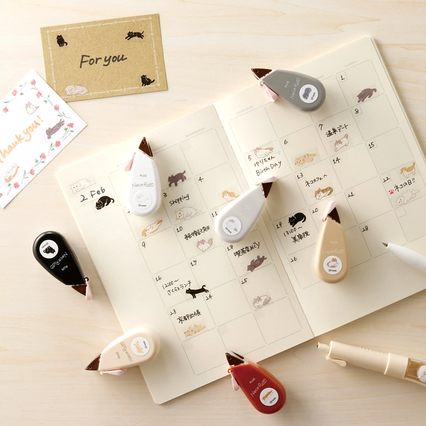 Plus Neko Rush Cat Transfer Tape Roller