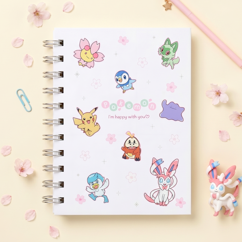 Pokémon A6 Spiral Notebook - Limited Edition - Petal Scatter