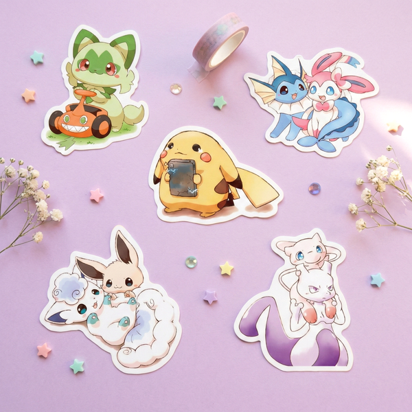 Pokémon Chibi Stickers - Set of 60