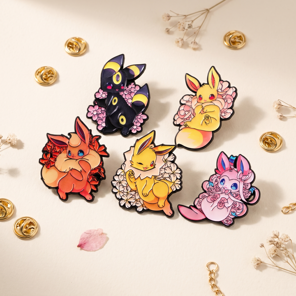 Pokémon Eeveelution Floral Enamel Pin – Floral Series