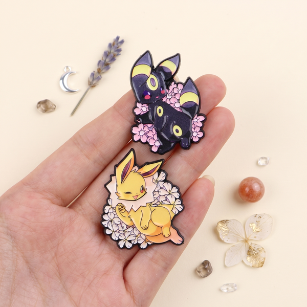 Pokémon Eeveelution Floral Enamel Pin – Floral Series