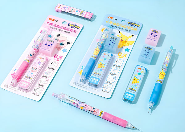 Pokemon Mechanical Pencil Set - Pencil + Refills + Eraser