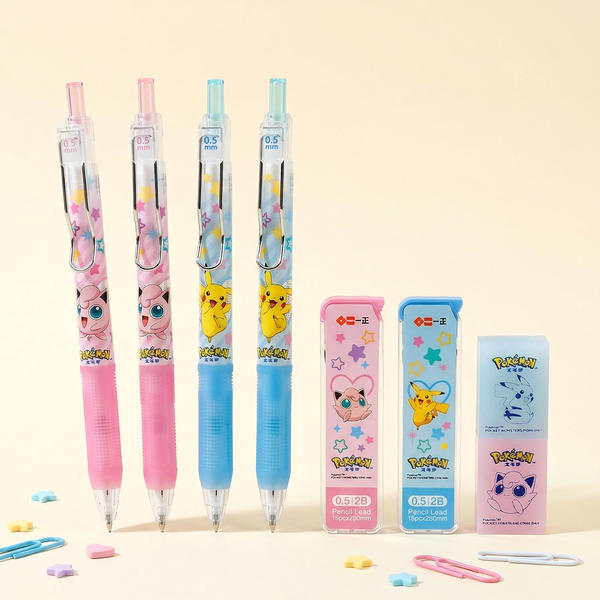 Pokemon Mechanical Pencil Set - Pencil + Refills + Eraser
