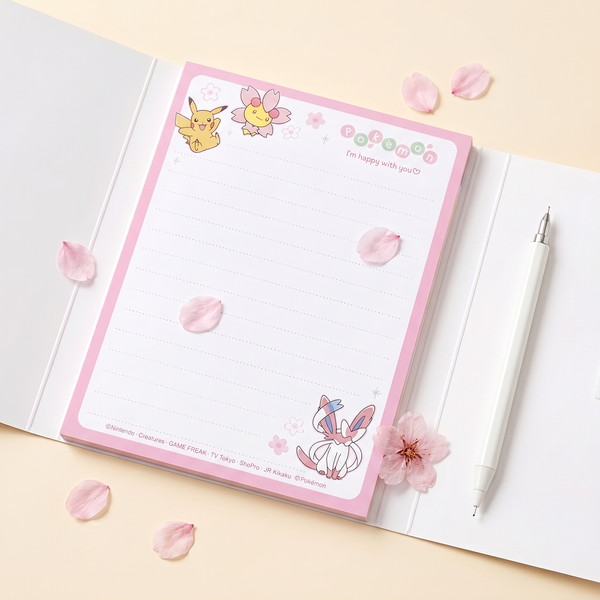 Pokemon Large Memo Pad With Die-Cut Cover - Limited Edition - Petal Scatter
