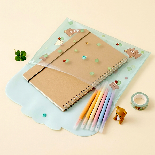 Rilakkuma Clear File Case - Mint