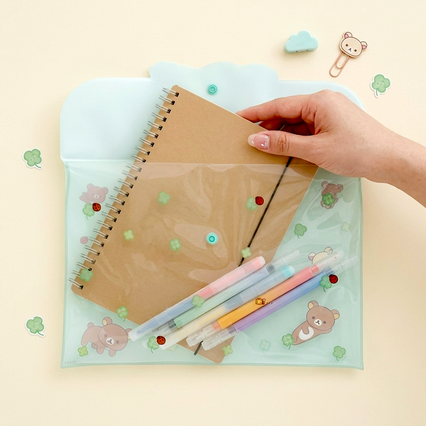 Rilakkuma Clear File Case - Mint