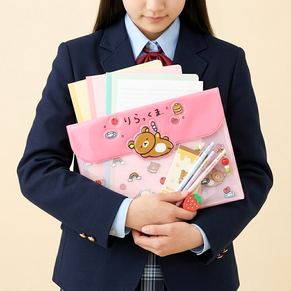 Rilakkuma Clear File Case - Pink