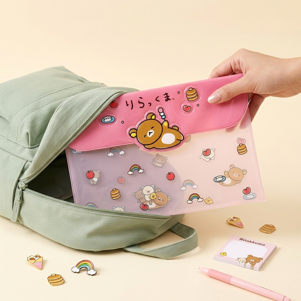 Rilakkuma Clear File Case - Pink