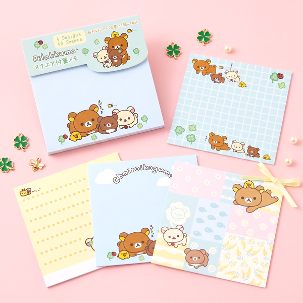Rilakkuma Clover Sticky Notes (60 Sheets, 4 Designs)