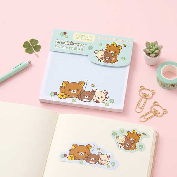 Rilakkuma Clover Sticky Notes (60 Sheets, 4 Designs)
