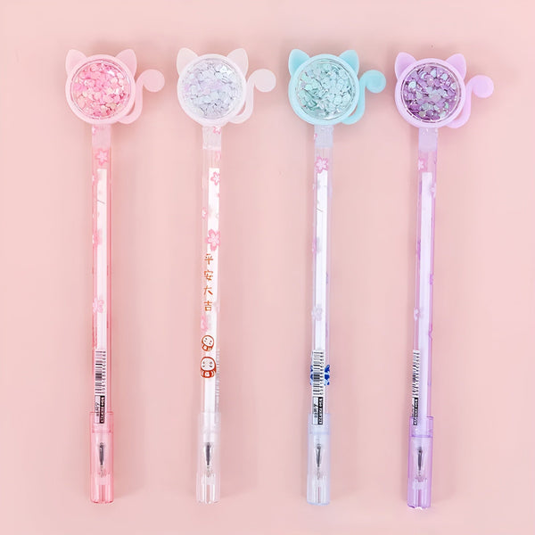 Sakura Cat Glitter Pen