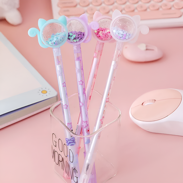 Sakura Cat Glitter Pen