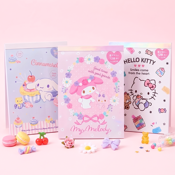 Sanrio Memo Pad Set – 128 Sheets + Sticker Sheet (Extra Large)